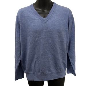 Orvis Men’s 100% Merino Wool‎ V-Neck Pullover Sweater Blue Size Medium